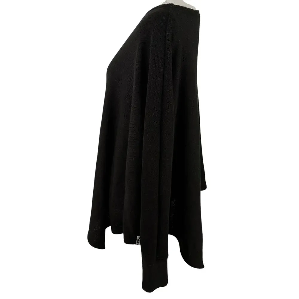 Kavu Wilhelmina Asymmetrical Black Sweater Dolman Long Sleeve Top Size One Size - Picture 3 of 8
